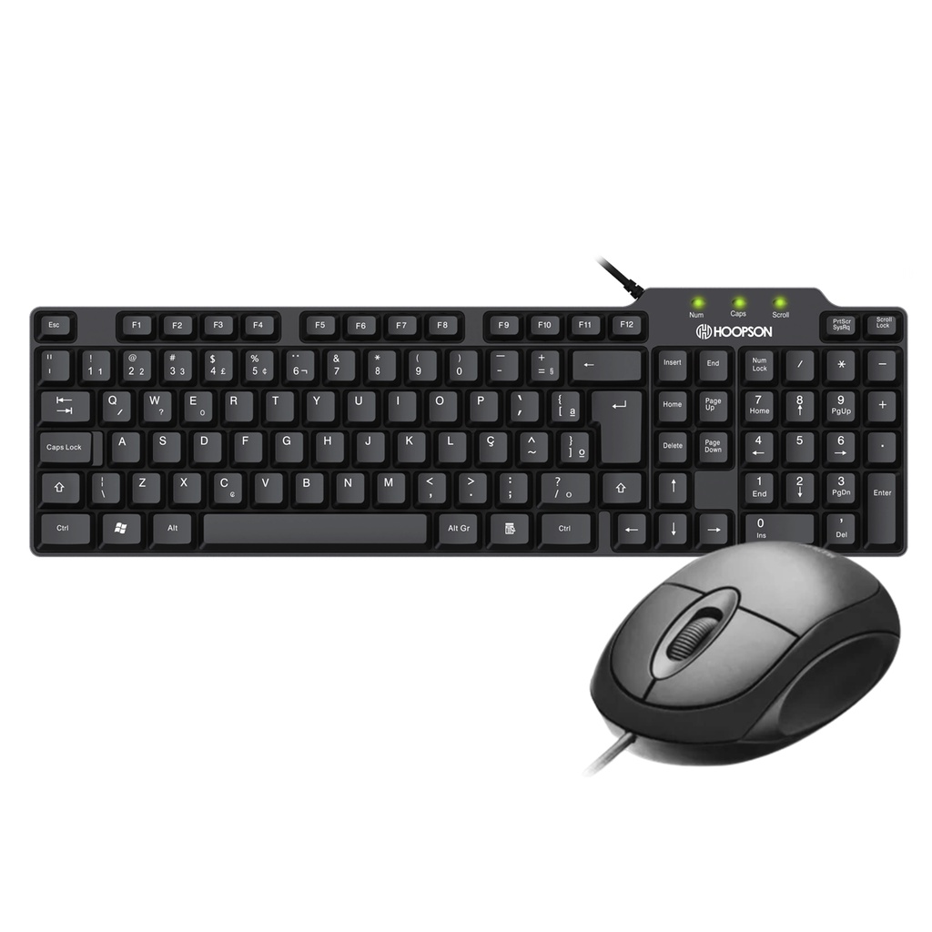 Kit Teclado E Mouse Fio Usb Qwerty Abnt2 Preto Office Shopee Brasil