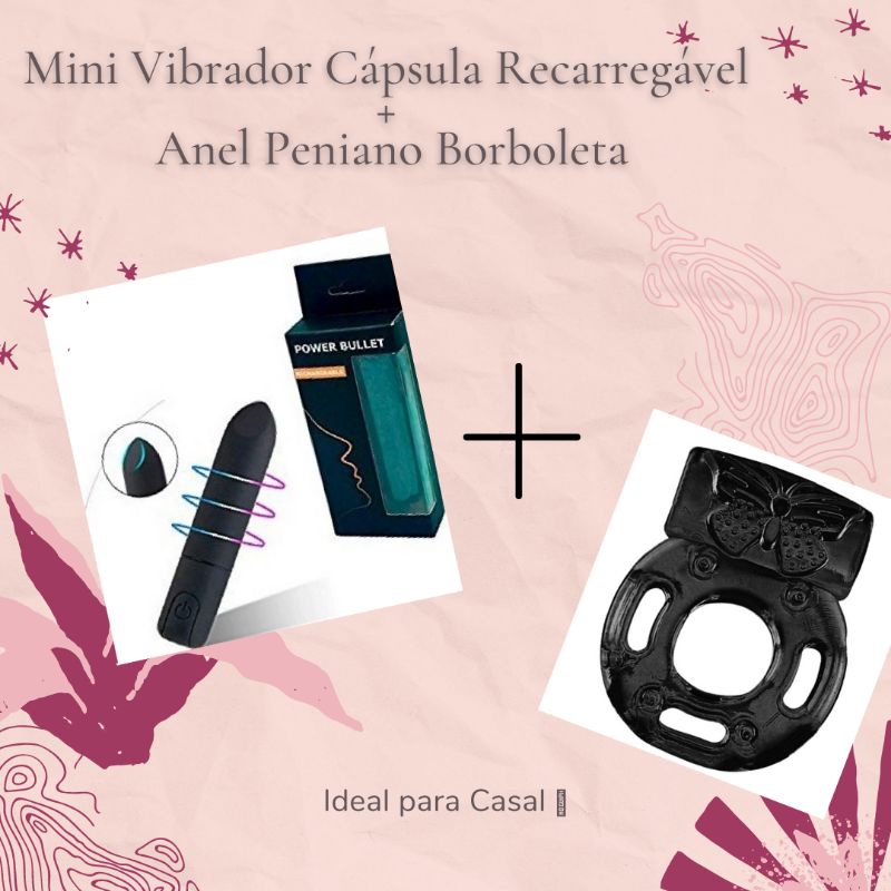 Anel Peniano Borboleta Mini Vibrador C Psula Usb Recarreg Vel