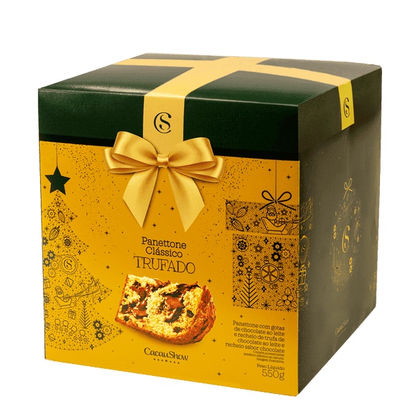 Panettone Cacau Show Trufado Tradicional Sem Cobertura 550g Shopee Brasil