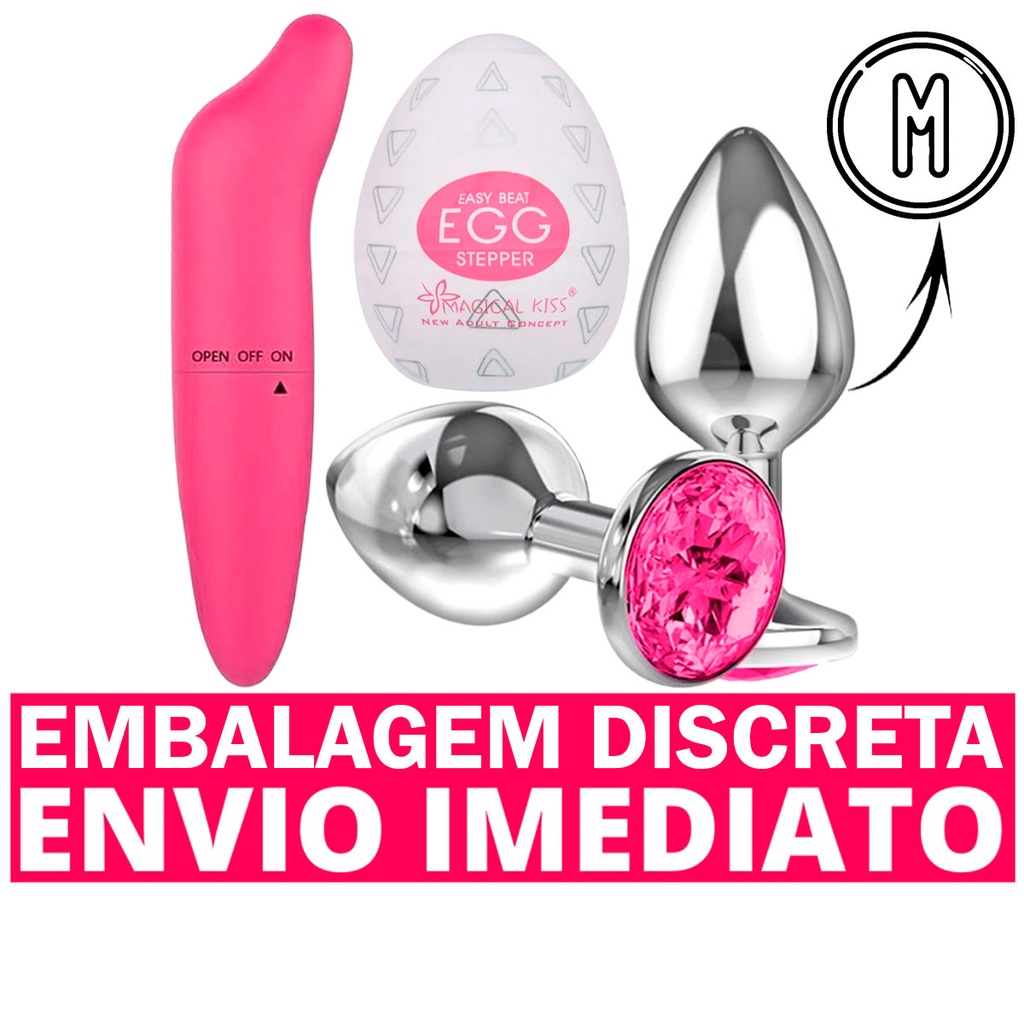 Kit Plug Anal Medio Alargador Anal Egg Masturbador Masculino