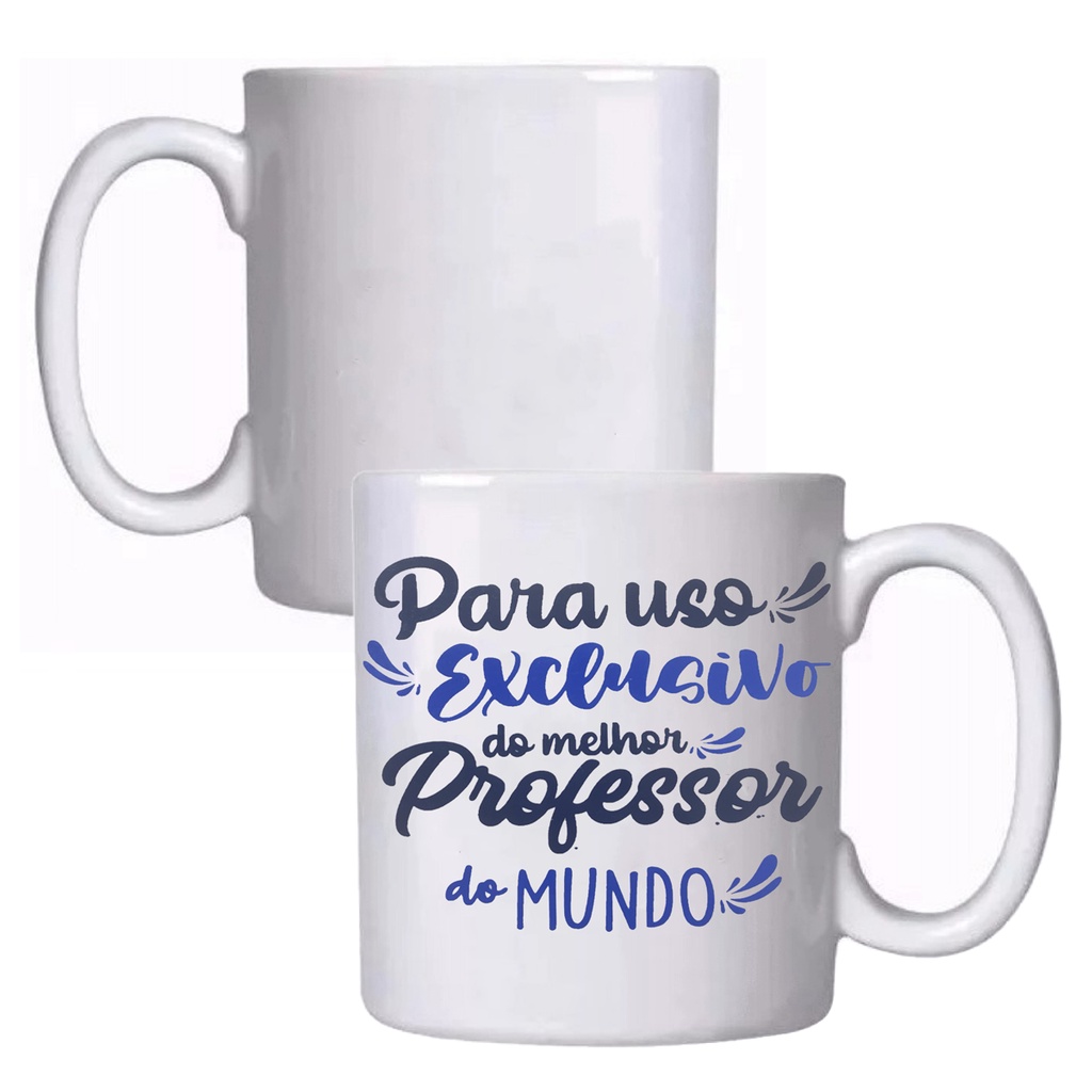 Kit De 6 Canecas De Porcelana Para Uso Exclusivo Do Melhor Professor Do