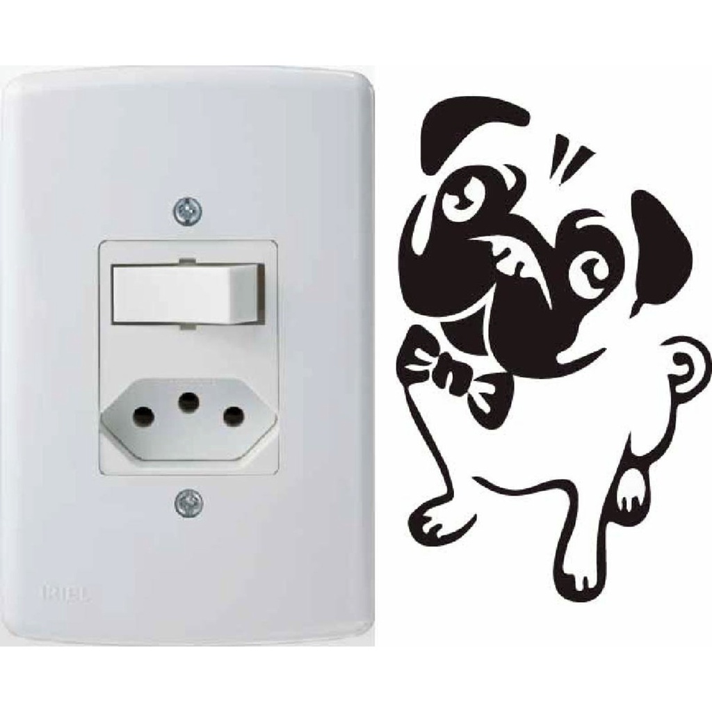 Adesivo De Tomada Ou Interruptor Pug Shopee Brasil