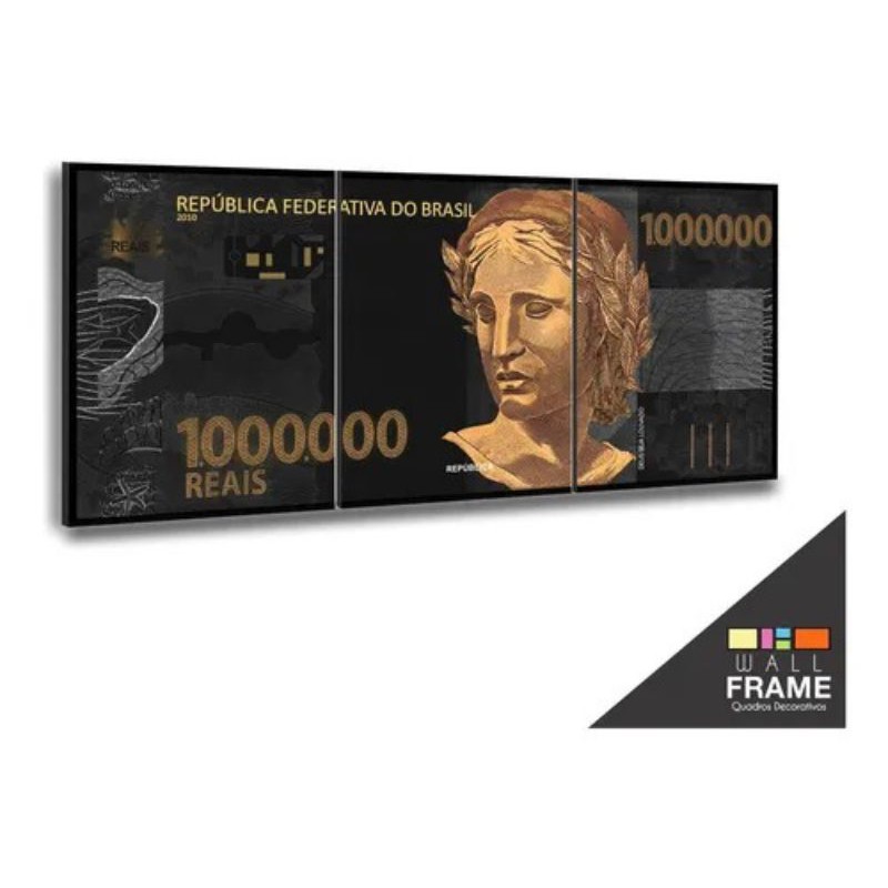 Quadro Decorativo Nota De 1 Milhão De Reais 6040 Cm Shopee Brasil