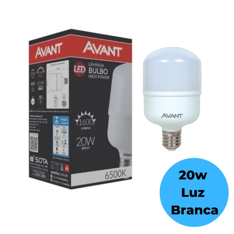 L Mpada Led Bulbo Hp W K Luz Branca Avant Shopee Brasil