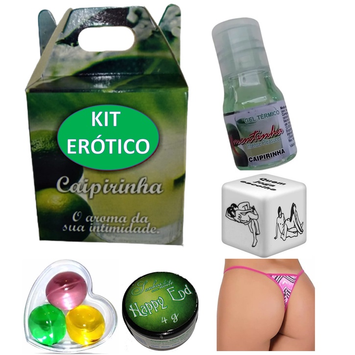 Kit Erotico Sex Shop X Caipirinha Calcinha Fio Dental Cores