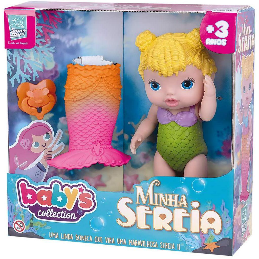 Boneca Minha Sereia Babys Collection Loira Super Toys 421 Shopee Brasil