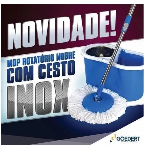 Mop Giratorio Nobre C Balde E Cesto Inox 13 Lt 36876 Shopee Brasil