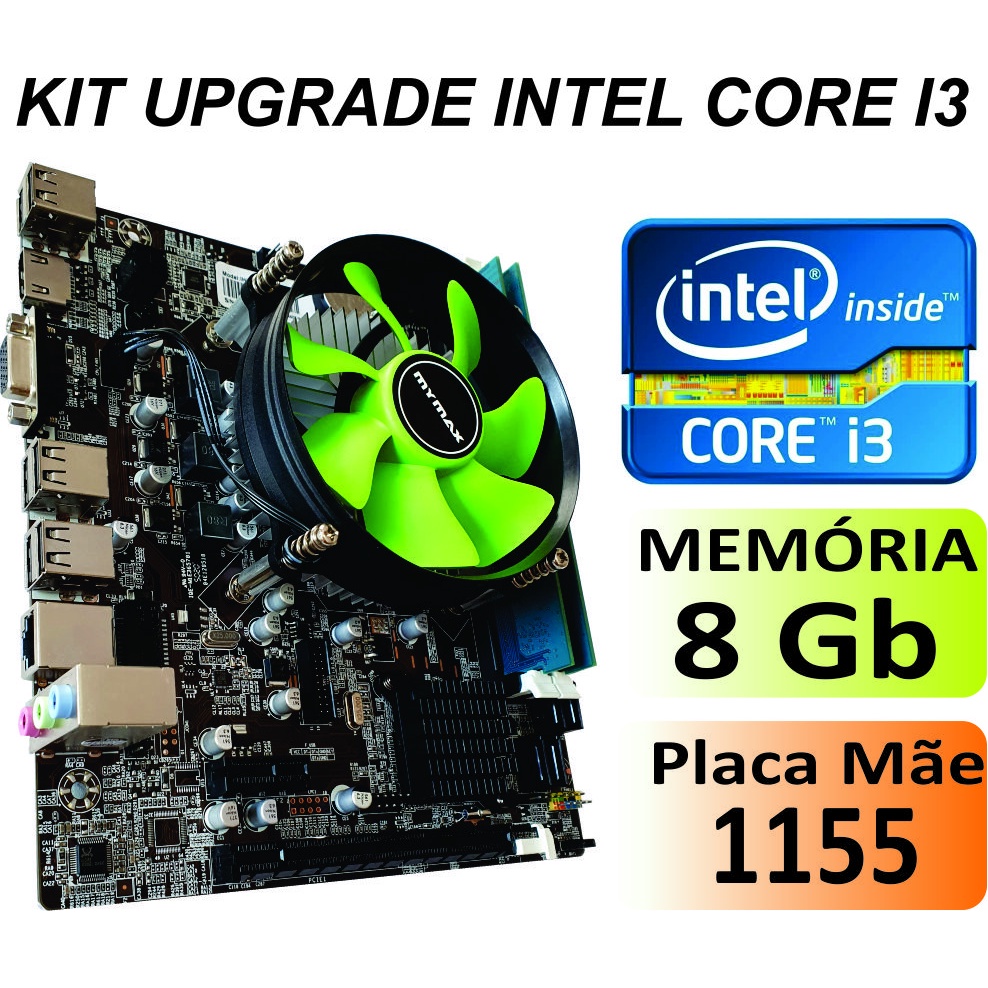 Kit upgrade i3 i5 ou i7 Segunda Terceira Geração Placa Mãe H61 1155