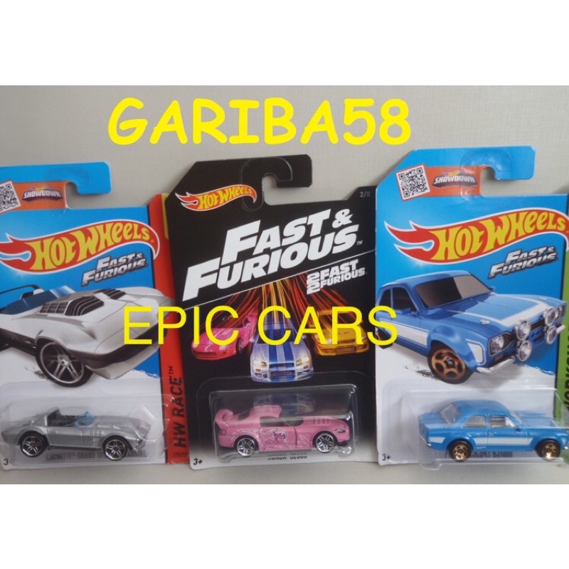 HOT WHEELS VELOZES FURIOSOS KIT C HONDA S ESCORT RS CORVETTE ROADSTER VELOZES