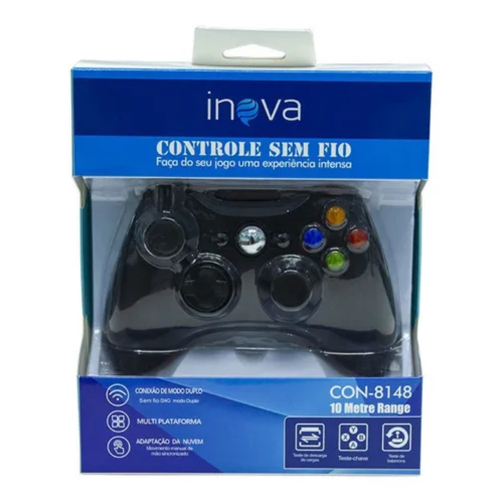 Controle Xbox Sem Fio Preto Con 8148 Inova Shopee Brasil