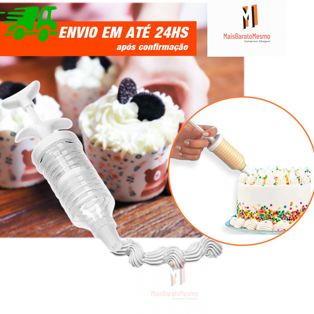 Kit Confeiteiro Decorador De Bolo Cupcake Torta 8 Bico Bisnaga