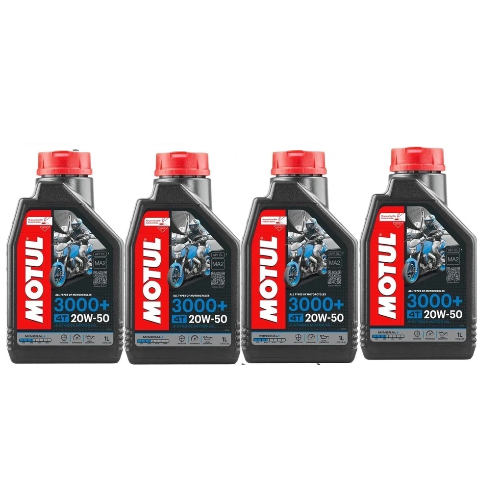 4 LTS Kit Troca de Óleo Motul 20w50 3000 MOTUL 4T Mineral 4 Litros G76