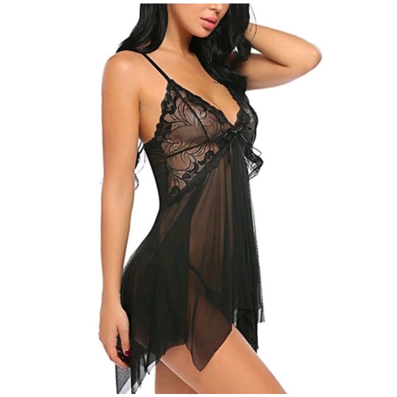 Conjunto Camisola Calcinha Fio Dental Lingerie Sexy Import Shopee