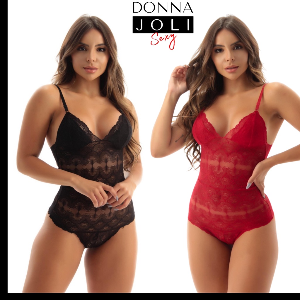 Kit Body Em Renda Sem Bojo Forro Sexy Lingerie Bore Cores