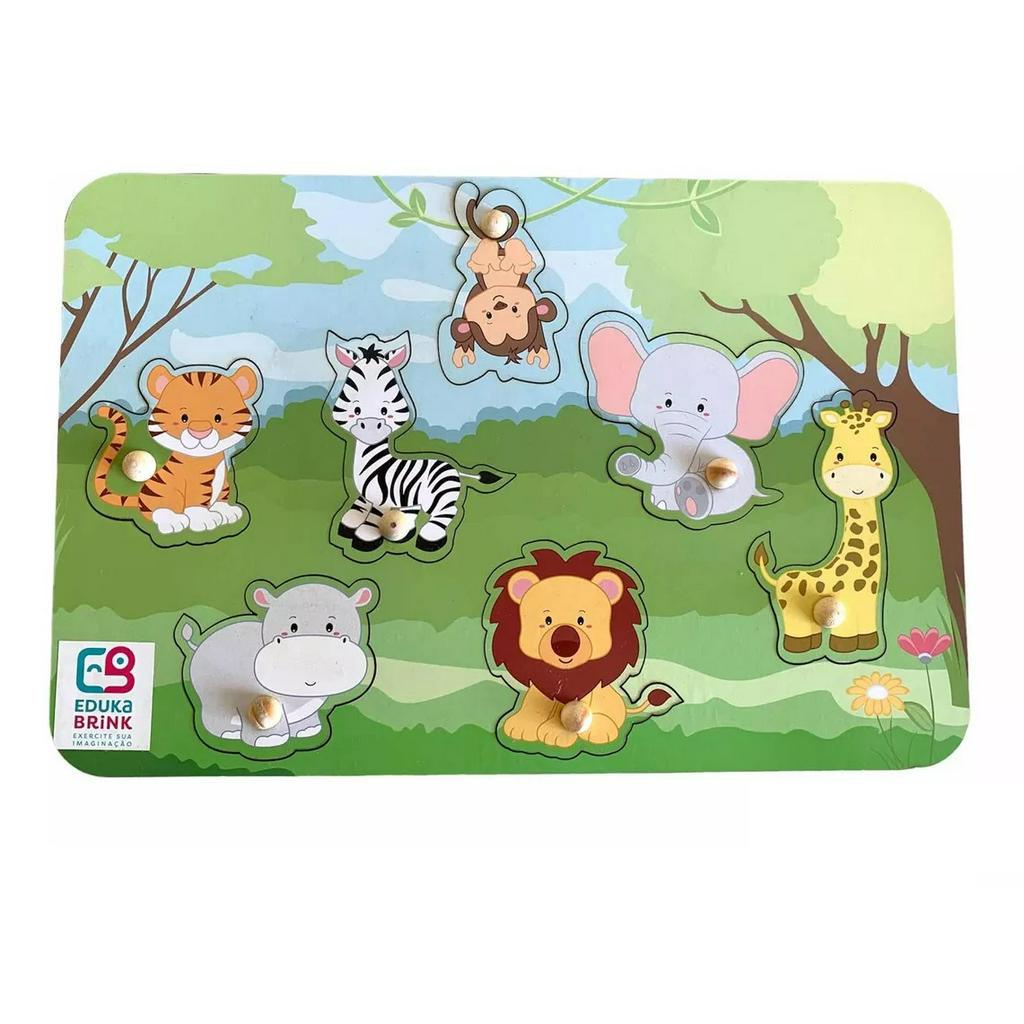 Jogo Educativo Brinquedo Tabuleiro Animais Safari Madeira Mdf Shopee