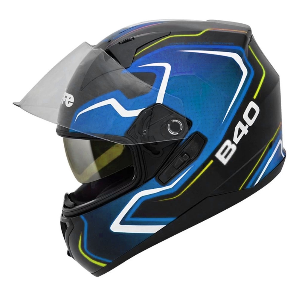 Capacete Bieffe B Tron Preto Azul Shopee Brasil