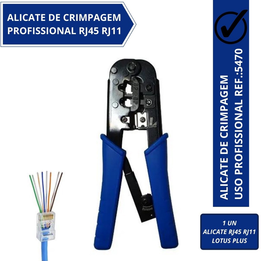 Alicate Crimpar Rj Rj Cabo De Rede Crimpador Desencapar Lotus