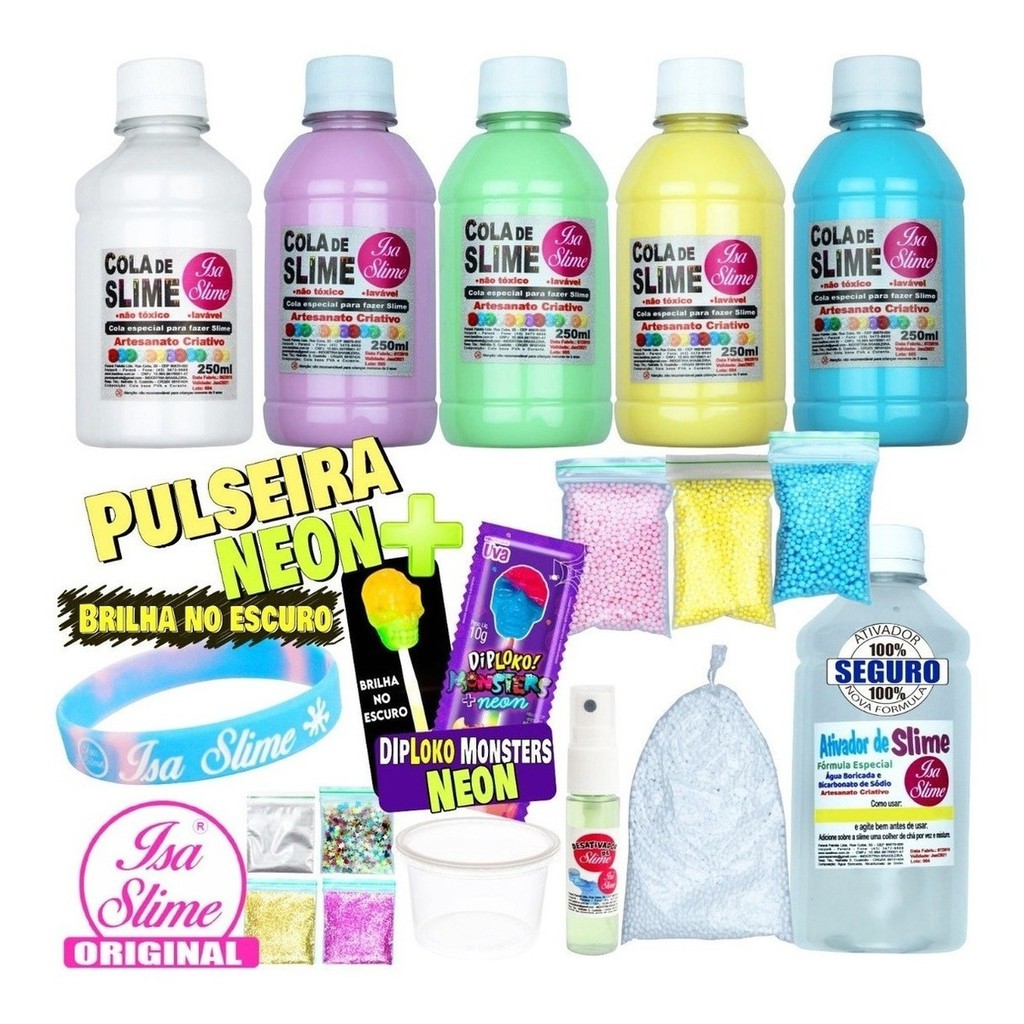 Kit Premium Para Fazer Slime Isa Slime Original Frutinhas Shopee Brasil