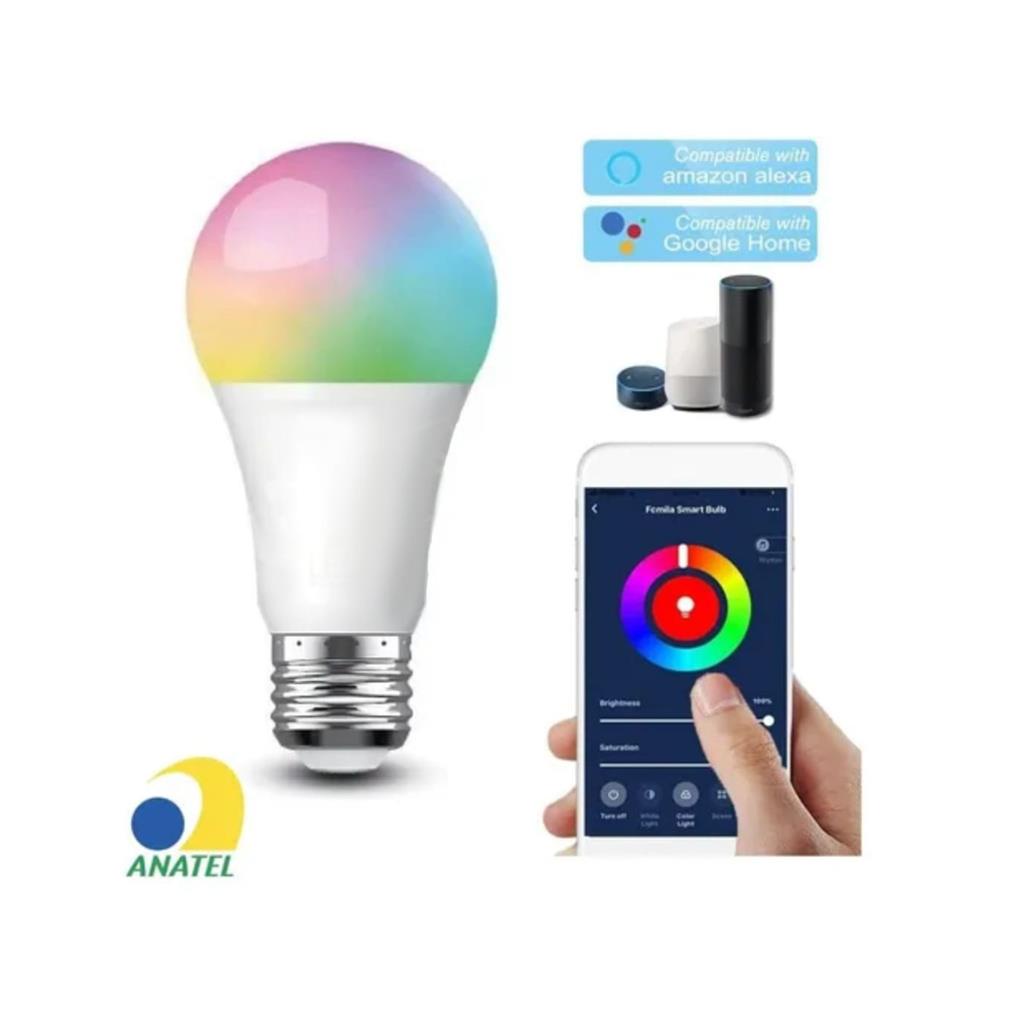 Lampada Inteligente Rgb Wifi Led Smart Google Alexa Colorida Shopee