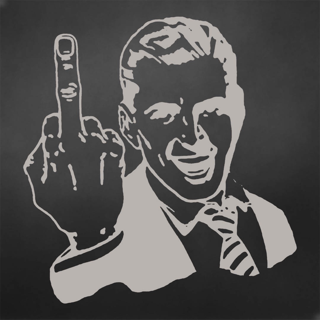 Adesivo Man Middle Finger Dedo Do Meio Fuck You Face Meme Shopee Brasil