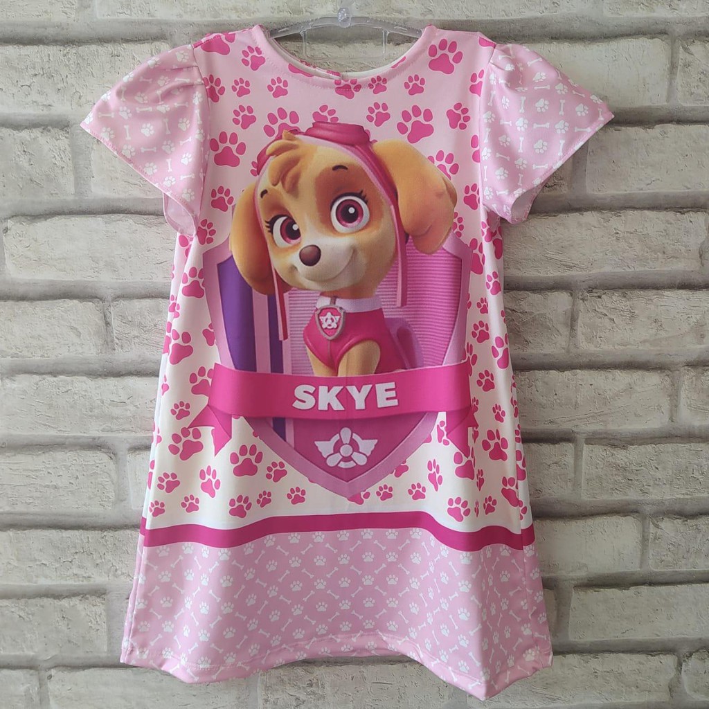 Vestido Skye Patrulha Canina Tem Tico Infantil Shopee Brasil