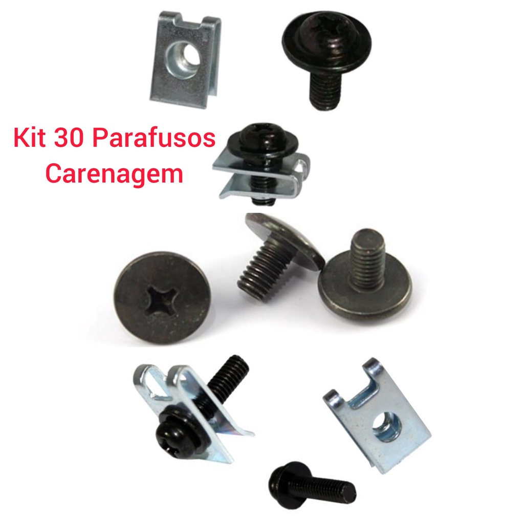 Kit 30 Parafuso Bico Frontal Carenagem Farol Parafuso Protetor Pernas