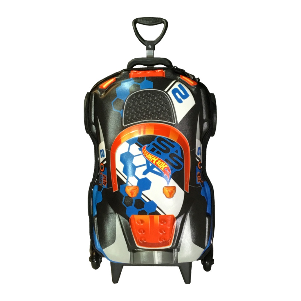 Kit Mochila Infantil Hot Wheels 3D 3 Rodinhas E Lancheira Terrain