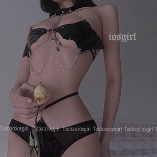 Lingerie Sexy Uniforme De Couro Pu Asa De Diabo Para Fantasia Cosplay