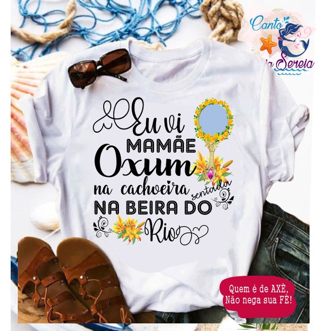 Camiseta Tradicional Baby Look Oxum Umbanda Candombl Orix Shopee