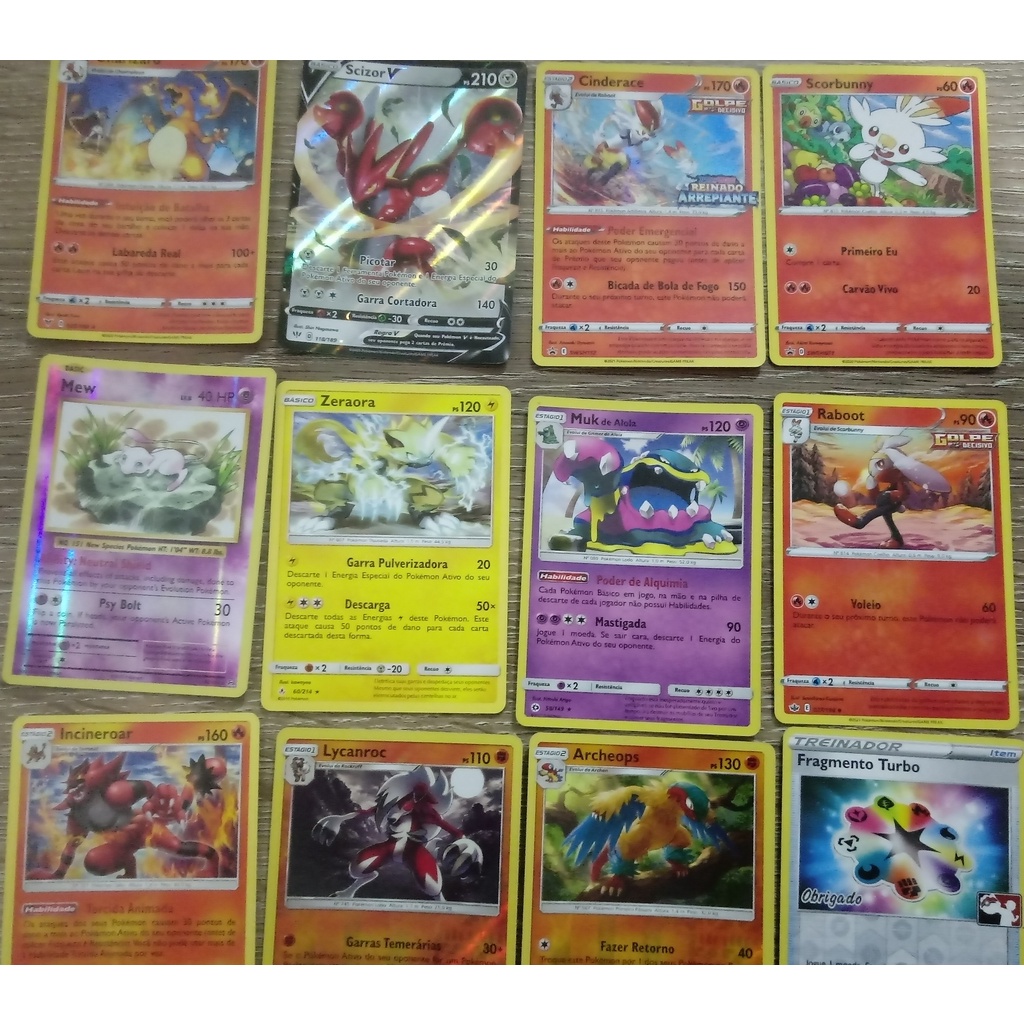 Lote Cartas Pok Mon Tcg Shopee Brasil