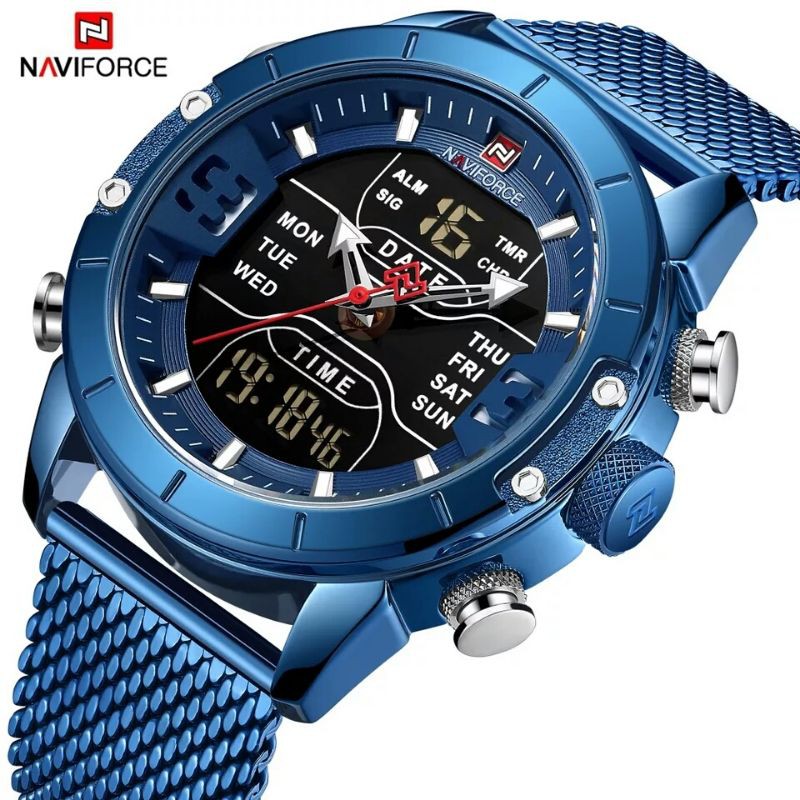 Relógio Masculino Naviforce NF9153 Original Novo Militar Azul Analógico