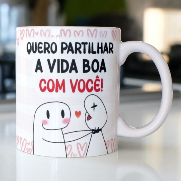 Caneca De Porcelana Flork Meme Quero Partilhar A Vida Boa Voc