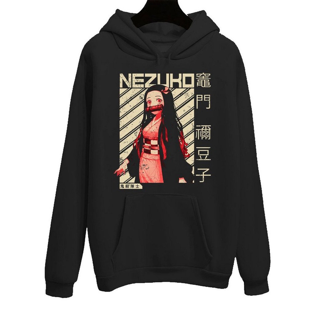 Blusa De Frio Moletom Casaco Canguru Nezuko Kamado Anime Manga Demon