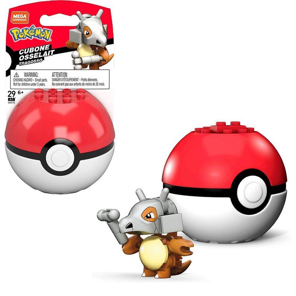 Pokemon Cubone Mega Construx Pokebola Colecionavel Blocos De Montar