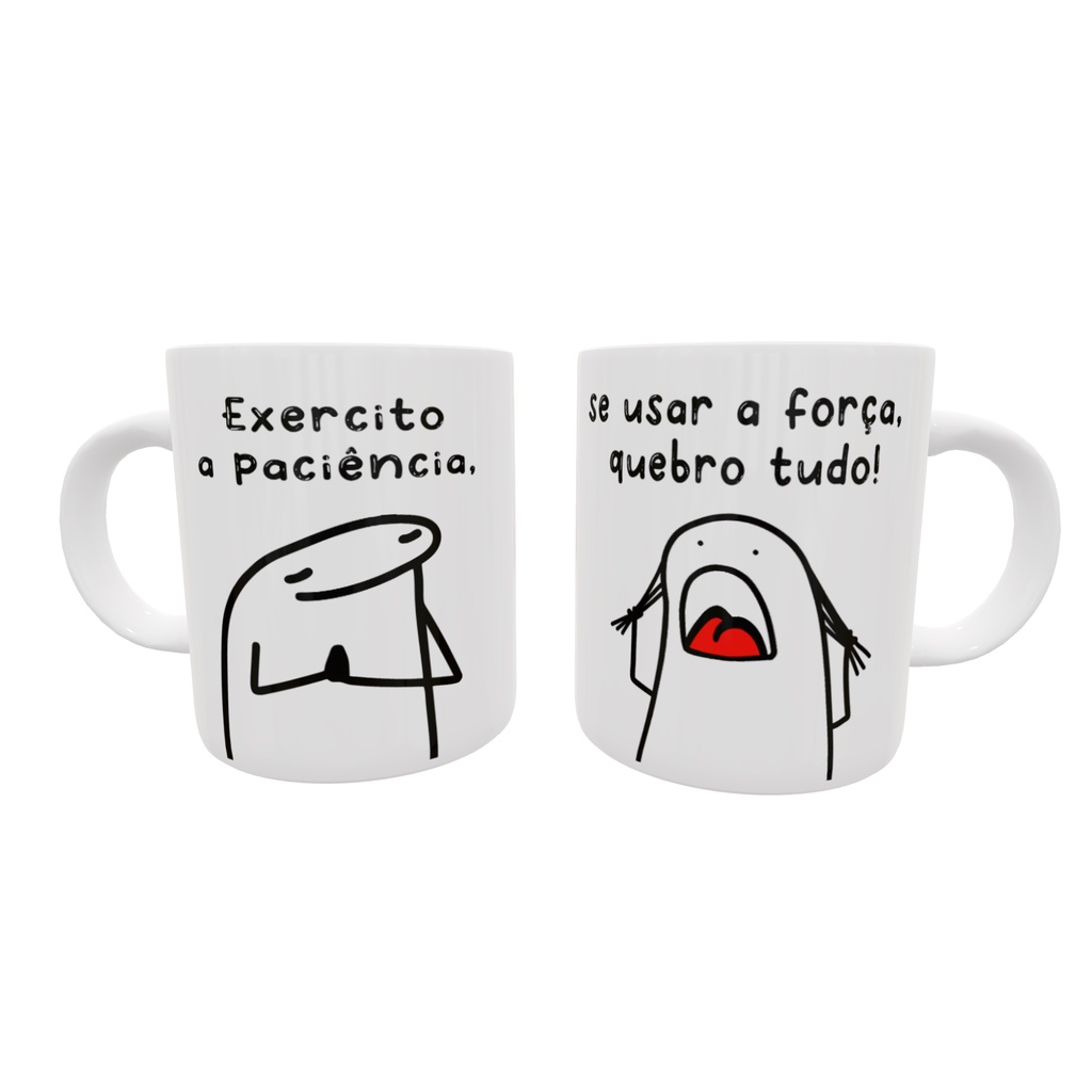 Caneca Cer Mica Branca Flork Bento Meme Exercito A Paci Ncia Se