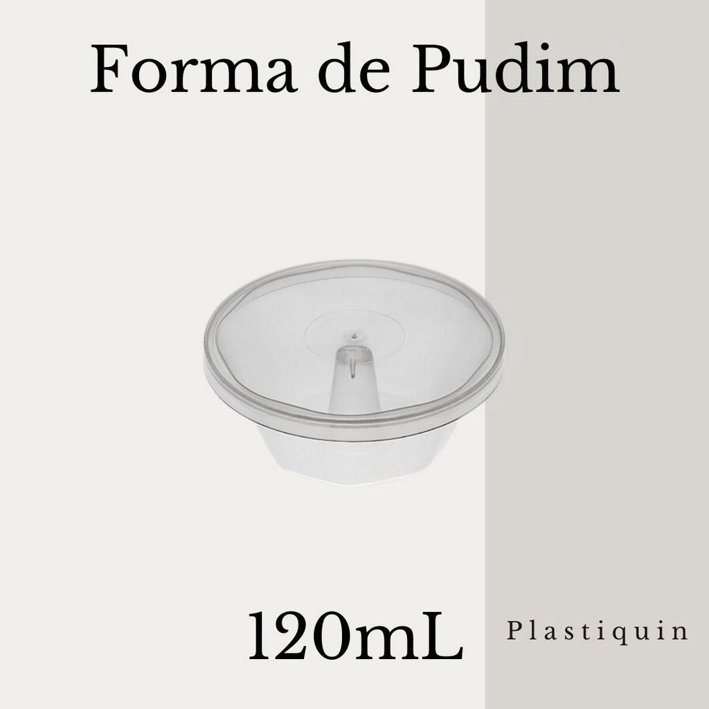 Forma para Pudim 120ml Plastilânia Tampa 10 Unidades Forneável