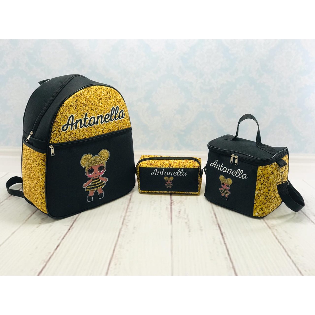 Kit Bolsa Escolar Menina LOL Personalizada Nome Shopee Brasil