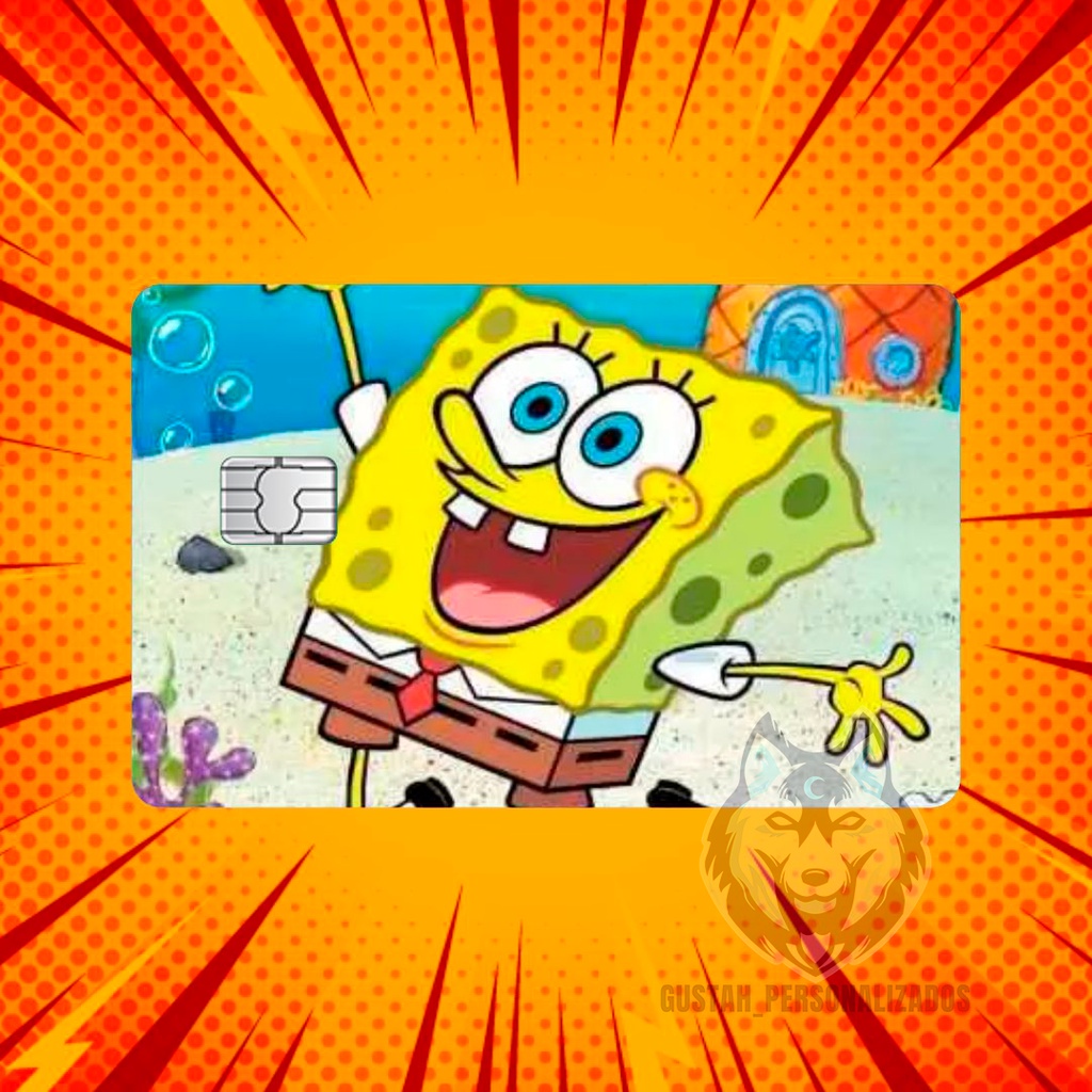 Adesivo Para Cart O De Cr Dito E D Bito Skin O Tema Bob Esponja