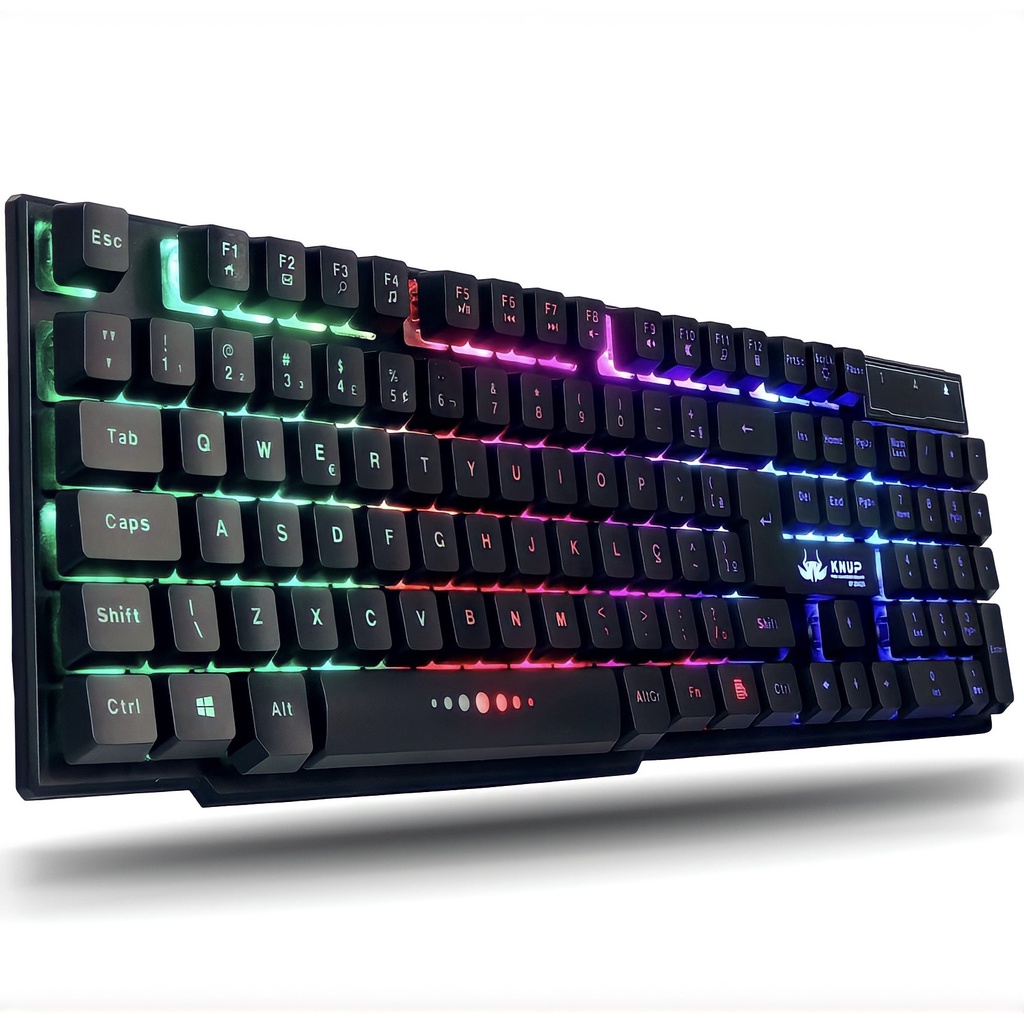 Teclado Gamer Semi Mecanico Led RGB Anti Ghosting Ergonomico QWERTY