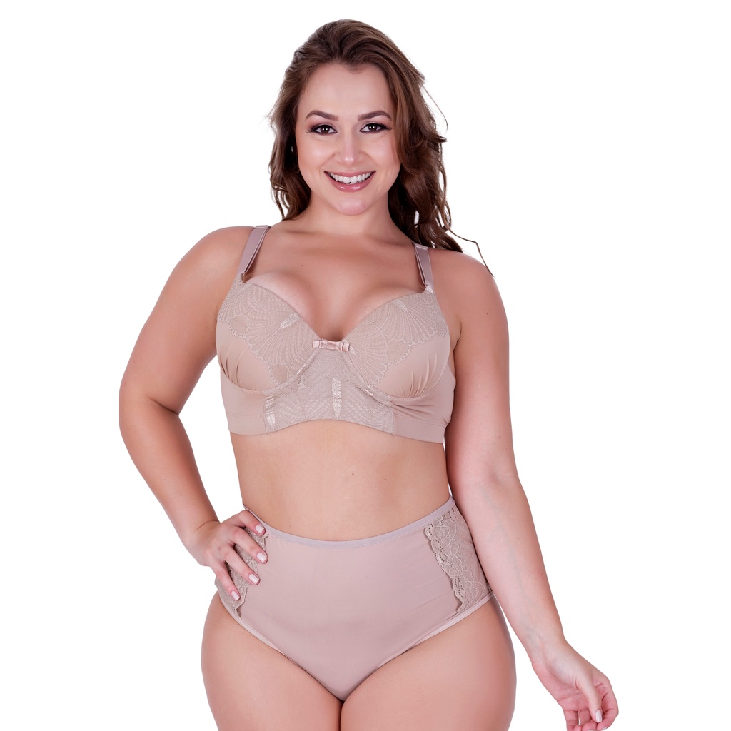 Conjunto Lingerie Plus Size Suti Boj O E Calcinha C S Refor Ado