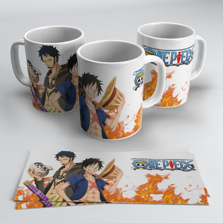 Caneca Personalizada One Piece Luffy E Law Shopee Brasil