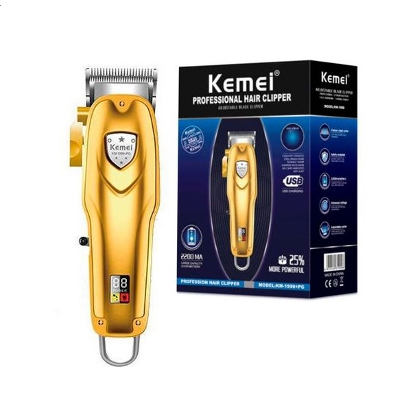 Maquina De Cortar Cabelo Profissional Sem Fio Kemei 1999 Pg Shopee Brasil