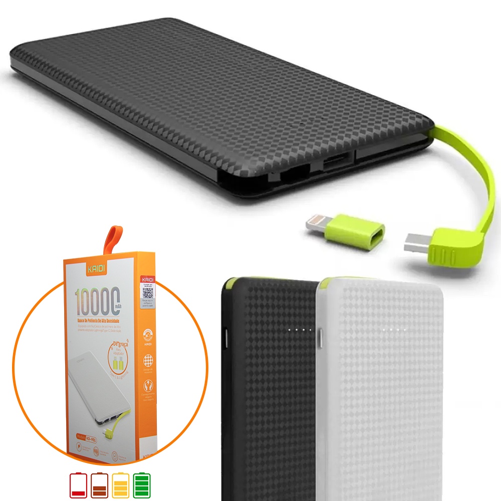 Carregador Portatil Kaidi Power Bank Mah Adaptador Shopee Brasil