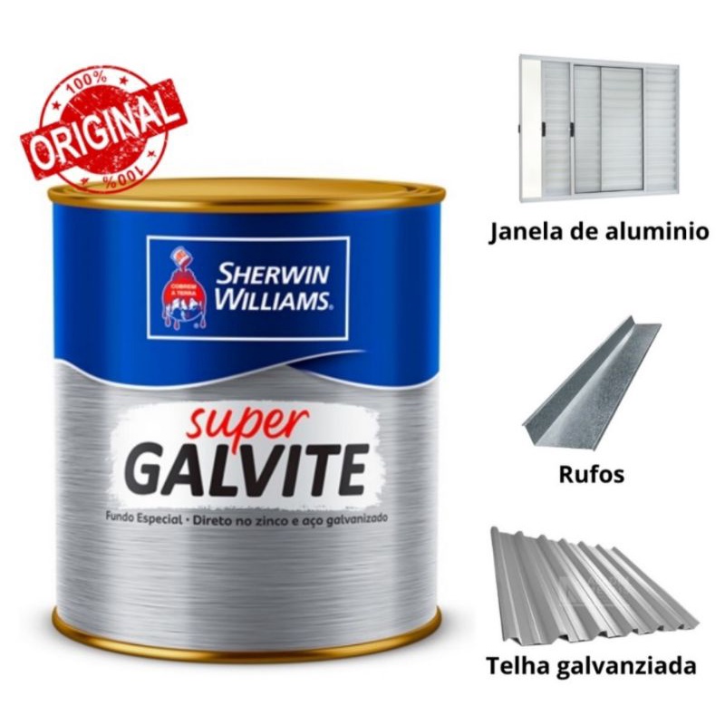 Super Galvite Premium Tinta Fundo Especial Metal Galvanizado 900ml