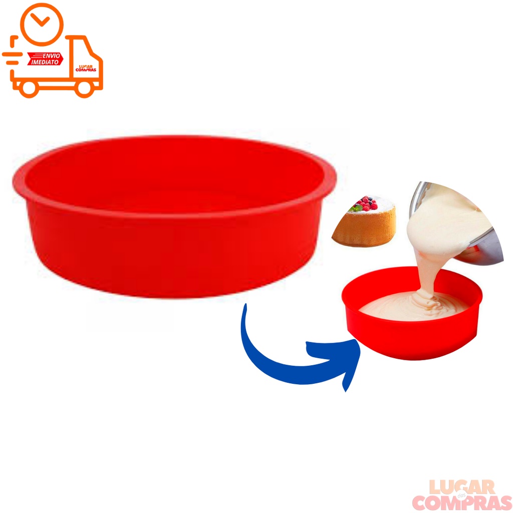 Forma De Silicone Redonda Assadeira Para Bolos Tortas Antiaderente