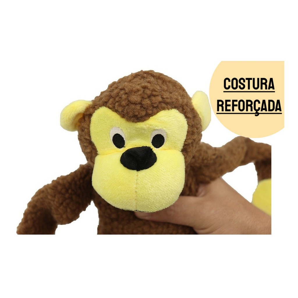 Brinquedo Mordedor Pelúcia Macaco Grande Apito 46 Cm Pet Shopee