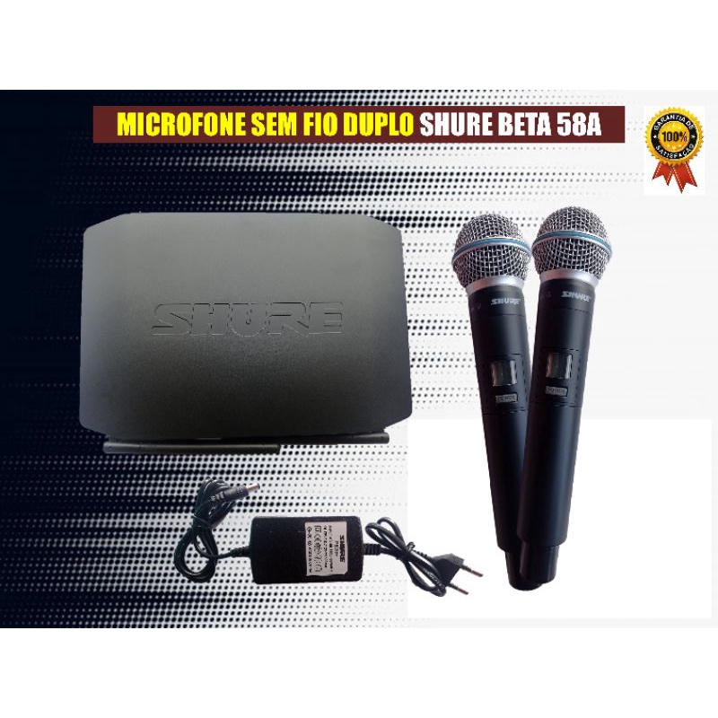 Microfone Sem Fio Shure Duplo GLXD4 Beta 58A Shopee Brasil