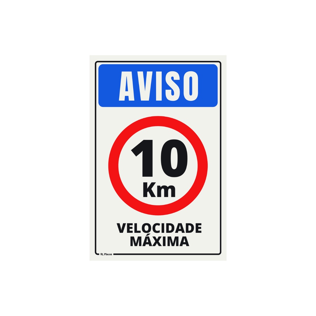 Placa De Sinaliza O Aviso Velocidade M Xima Km H X Cm Azul