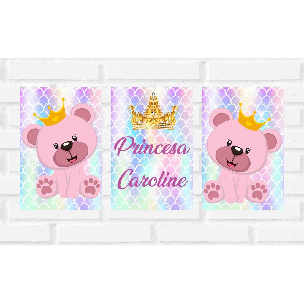 Adesivo Decorativo Para Parede Ursinha Realeza Ursa Infantil