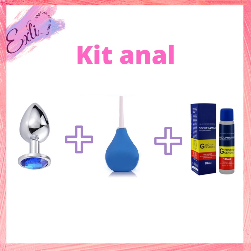 Kit Anal Plug Anal Gel Anest Sico Decupramim Ducha Higi Nica Anal